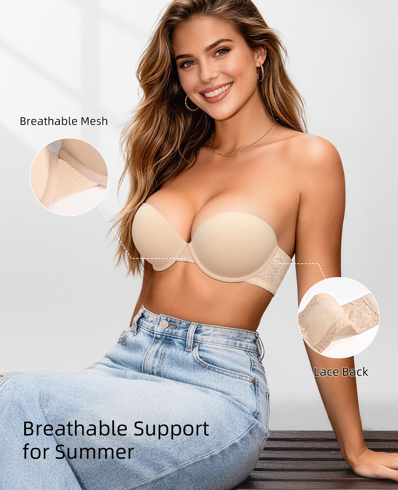New Push Up Bra Women Lace Pad - Convertible Bra Multiway recensie en prijs