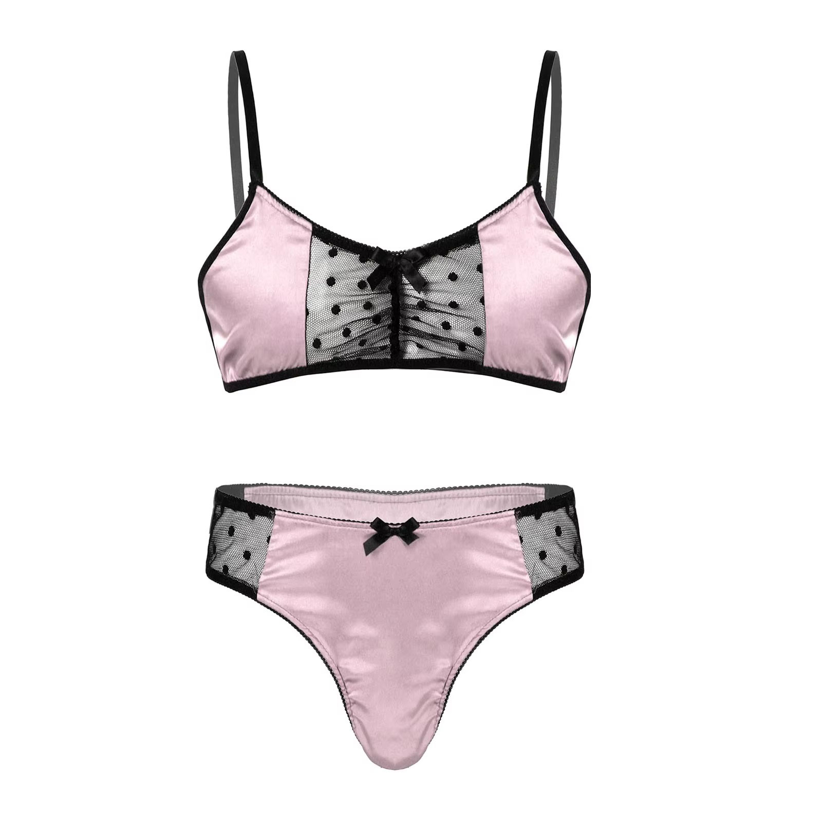 Men Satin Lingerie Suit Sissy  - Sheer Mesh Bra recensie en prijs