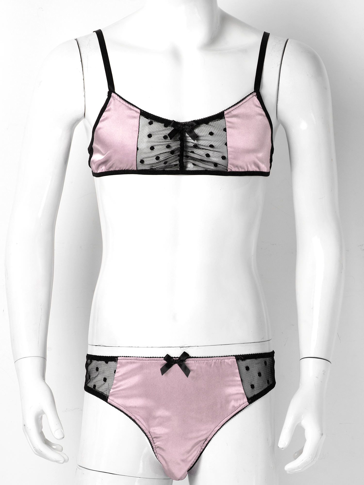 Men Satin Lingerie Suit Sissy  - Sheer Mesh Bra recensie en prijs