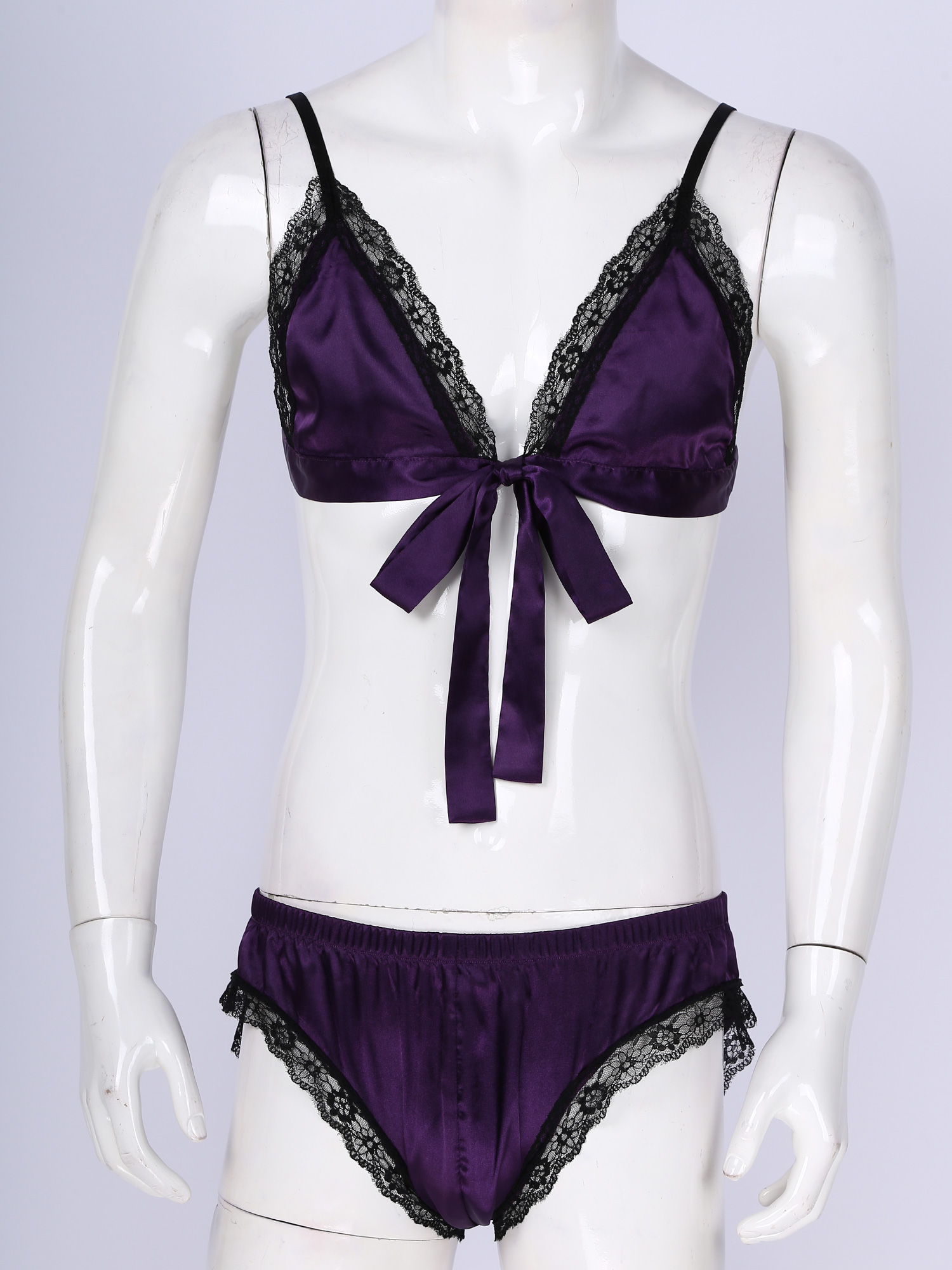 Men Satin Lingerie Suit Sissy  - Sheer Mesh Bra recensie en prijs