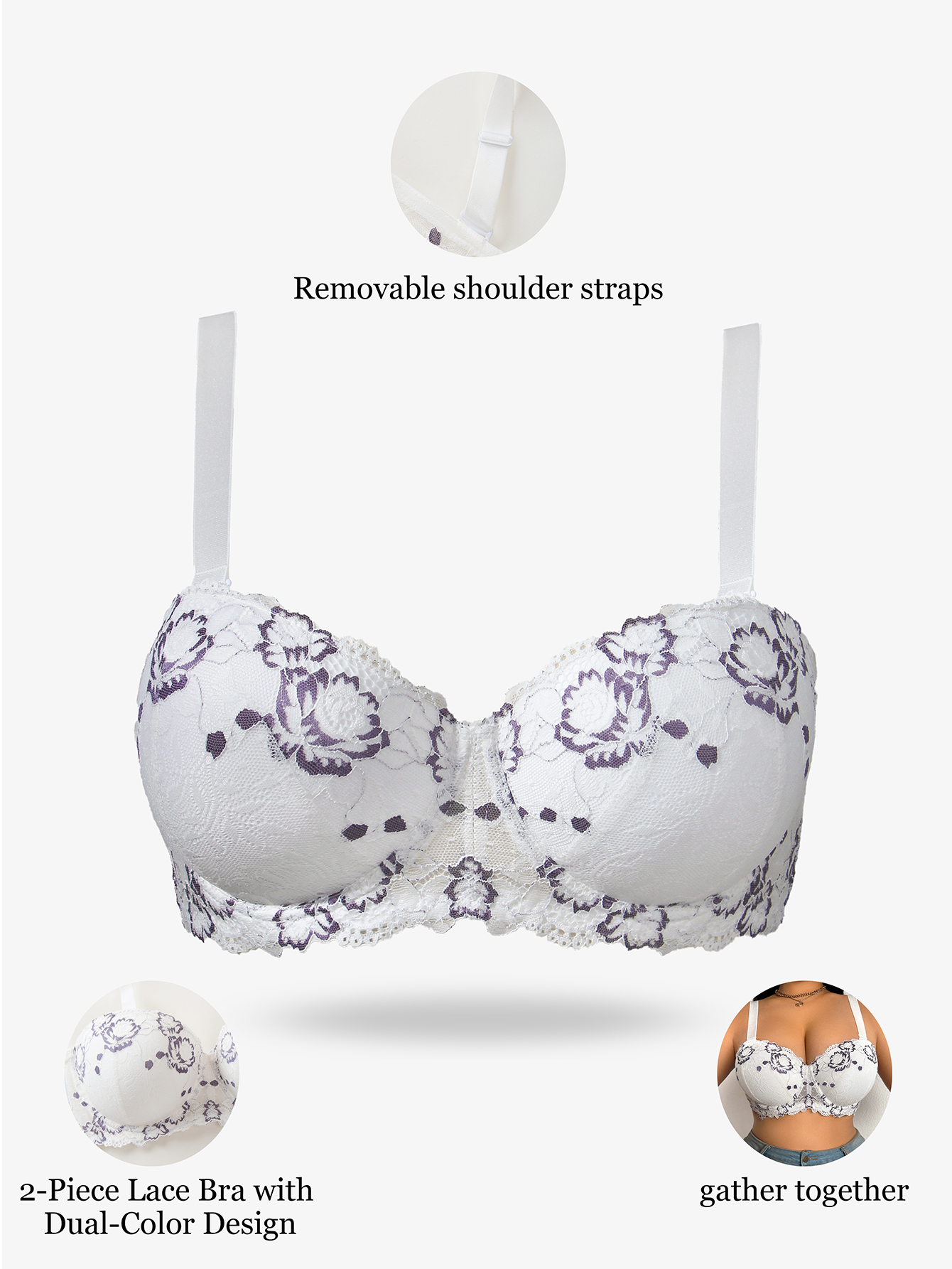 Plus Size Lace & Embroidery Wo - Minimizer Bra Women recensie en prijs