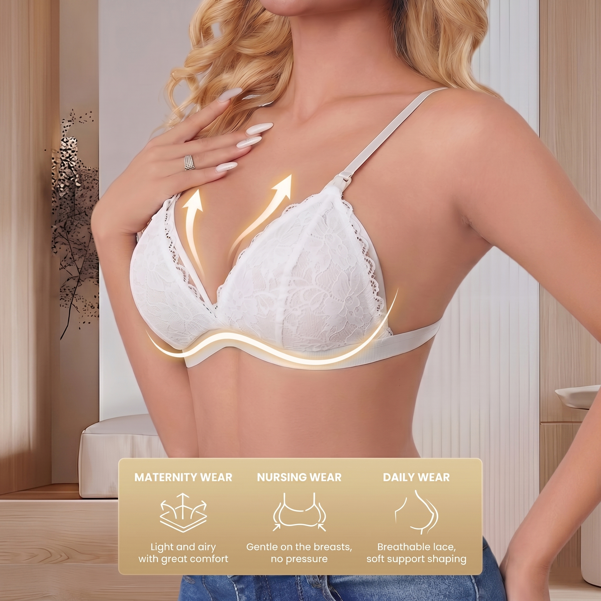 Women's White Lace Maternity N - Nursing Bra Clip recensie en prijs
