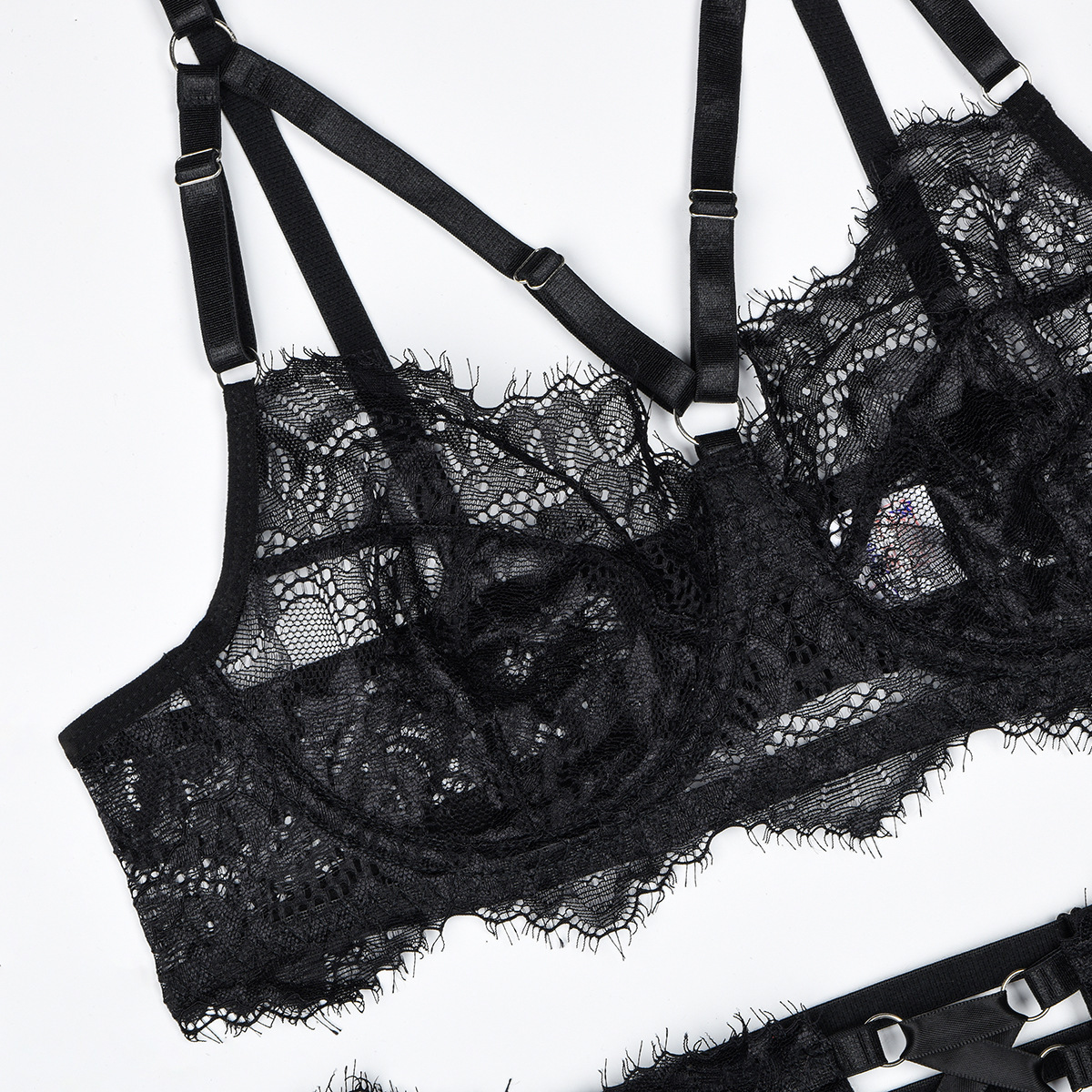6pcs Sexy Lingerie Shaping Und - Sheer Mesh Bra recensie en prijs