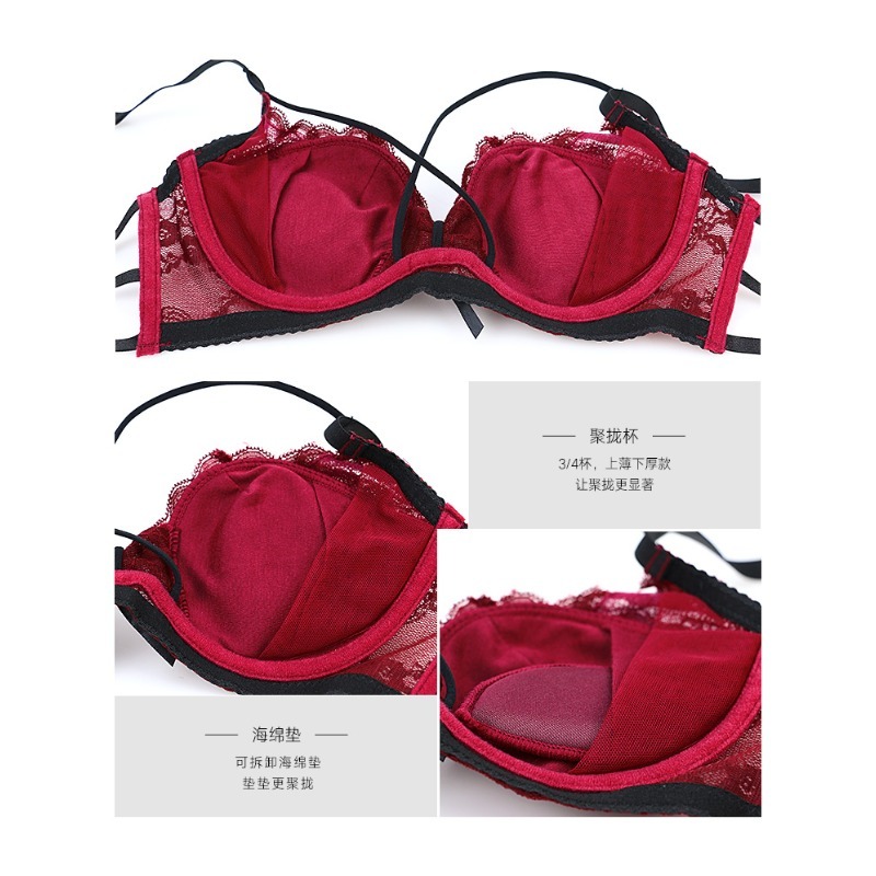 Elegant Lace Half Cup Bra Set, - Demi Bra Balconette recensie en prijs