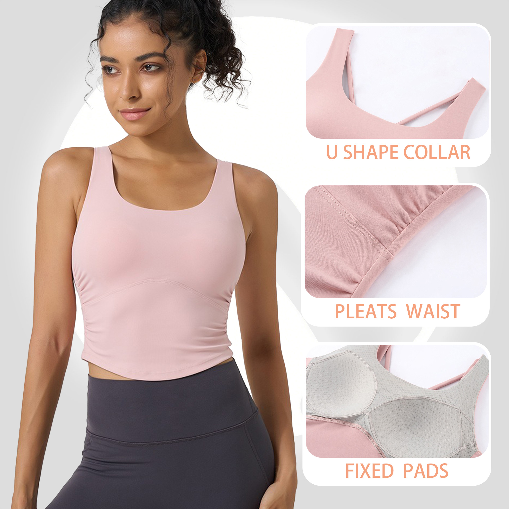 Women's Fixed Cup Yoga Sports  - Sports Bra Racerback recensie en prijs