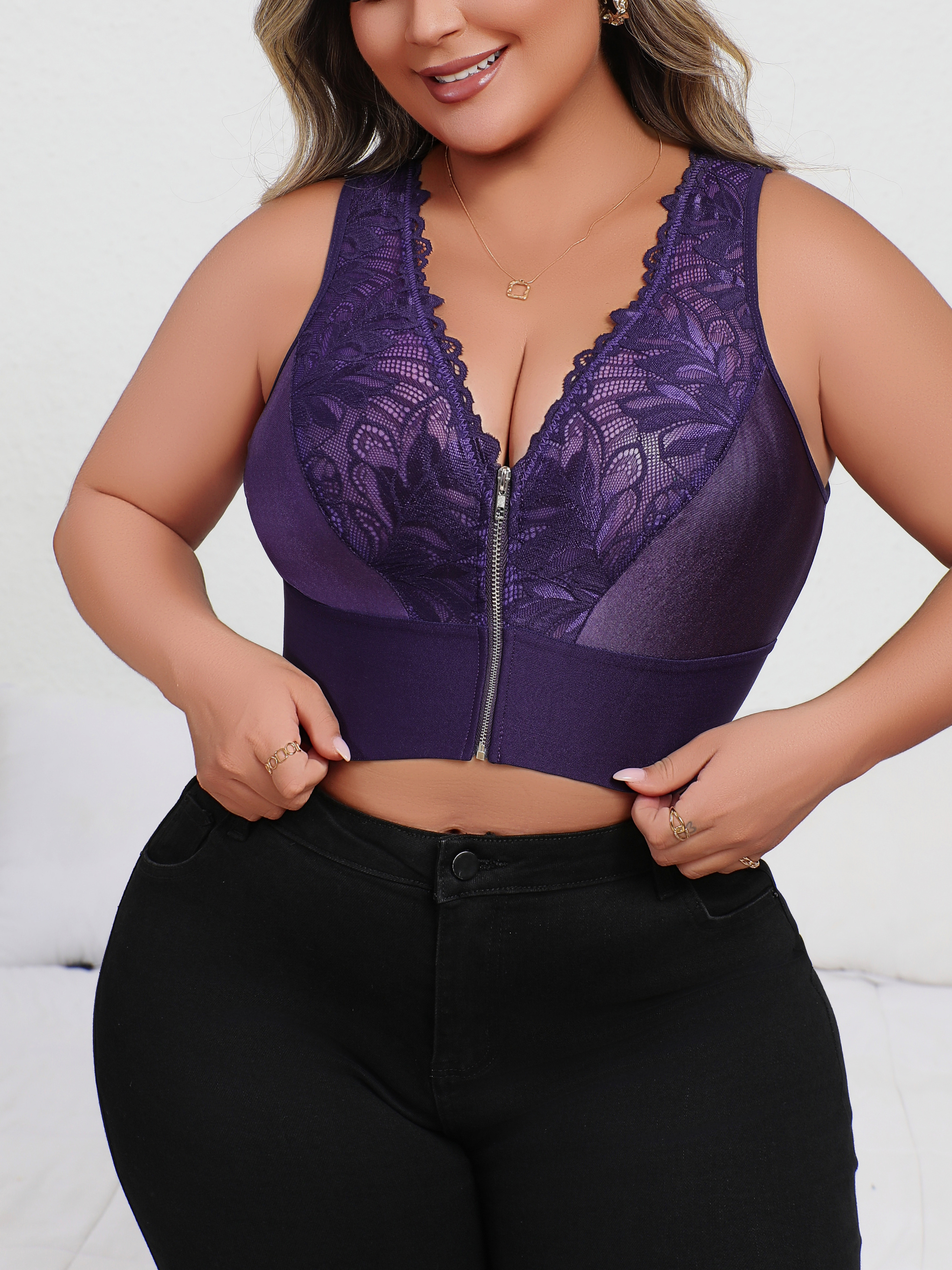 New Arrival Plus Size Sexy Pur - Plunge Bra Push Up recensie en prijs