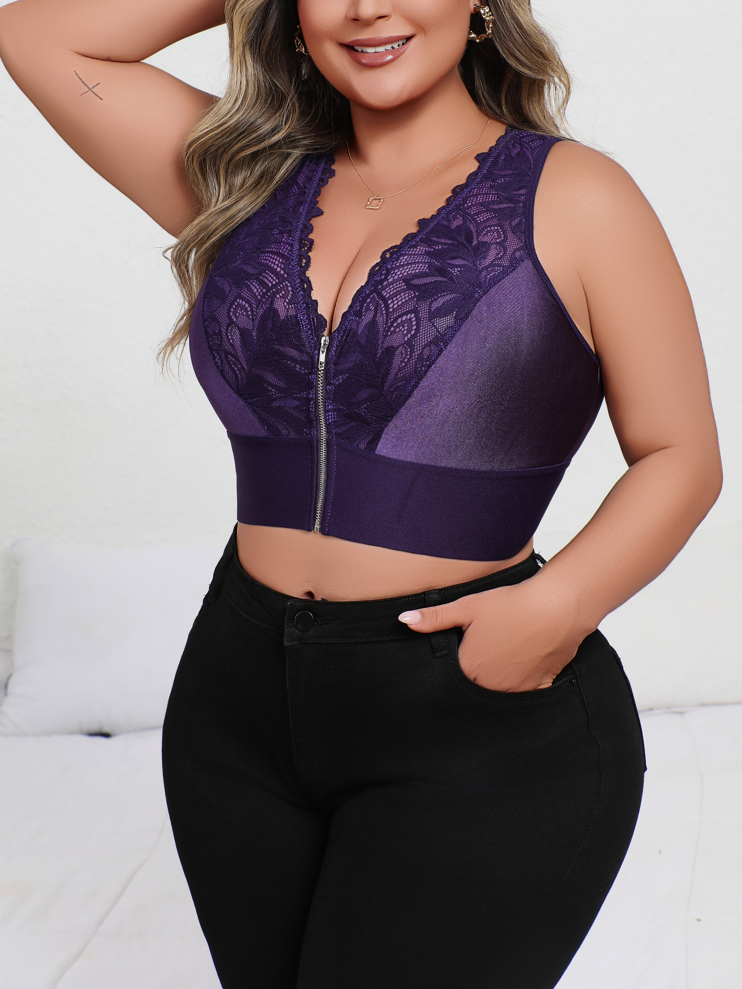 New Arrival Plus Size Sexy Pur - Plunge Bra Push Up recensie en prijs